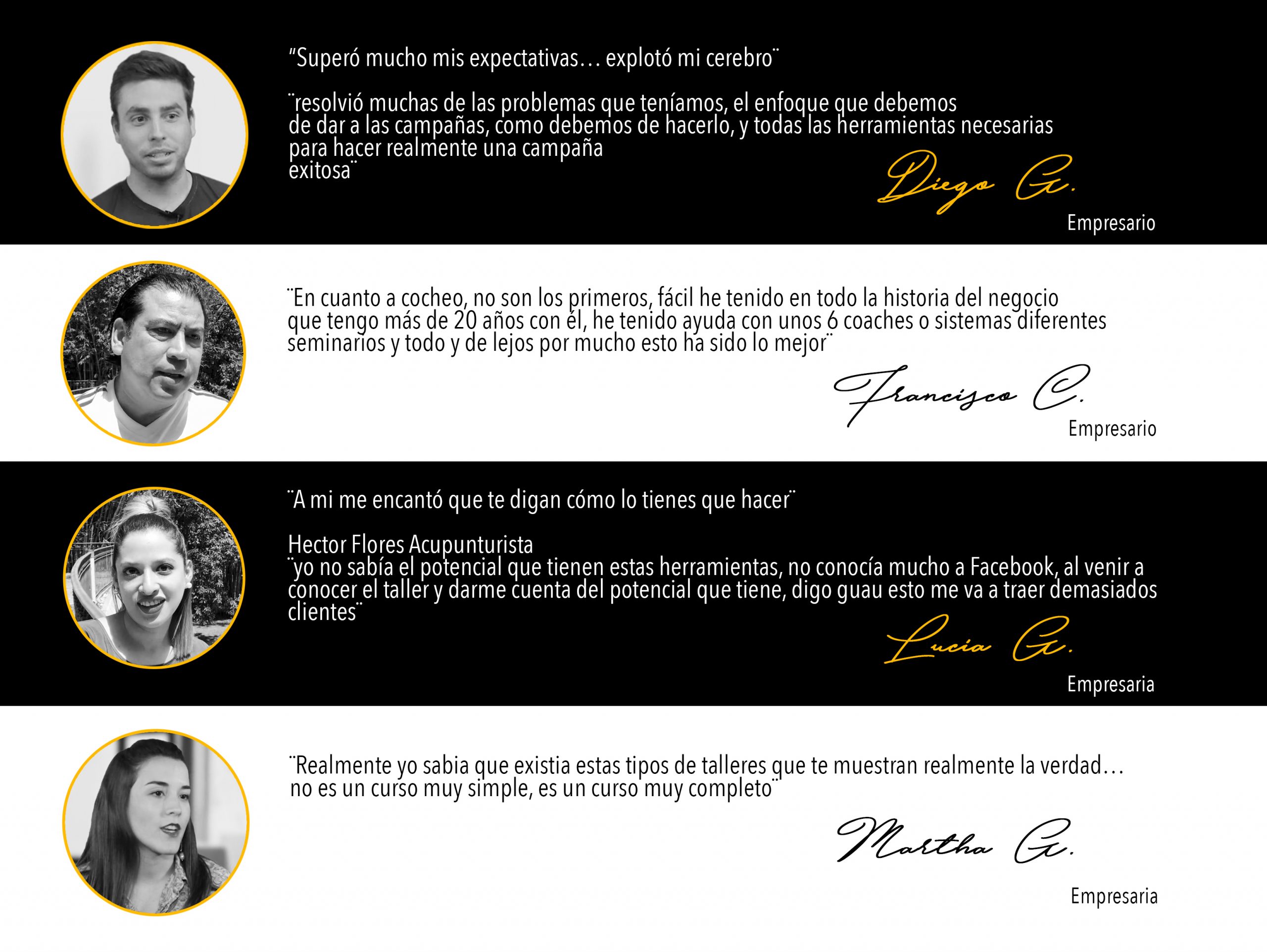 Testimonios de emprendedores